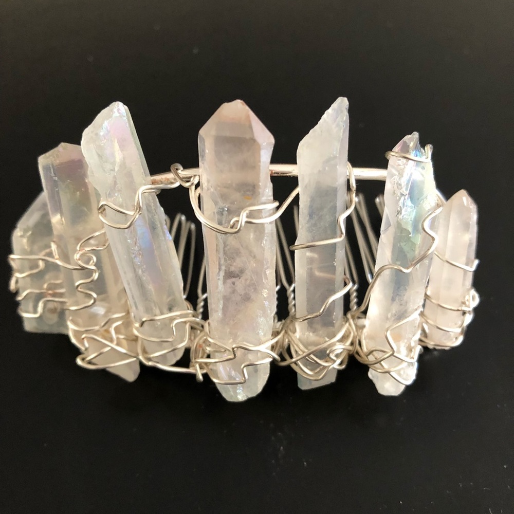Quartz Chrystal Bun Cuff Holder